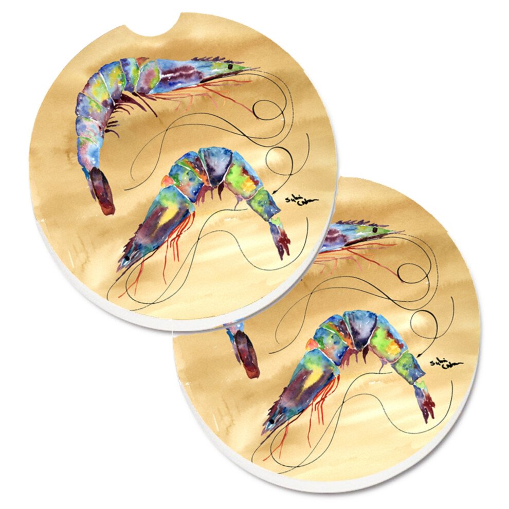 Caroline's Treasures Shrimp Set Of 2 Cup Holder Car Coasters 8158Carc 2.56 Multicolor 638508561817