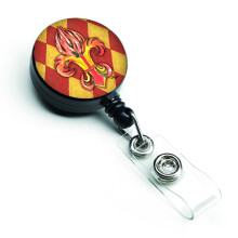 """" Caroline's Treasures Peppers Fleur de Lis Retractable Badge Reel Multicolor (8499Br) """"