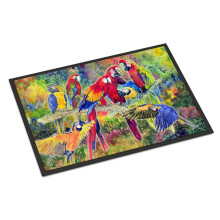 ""Caroline's Treasures Parrots Indoor or Outdoor Mat 18"""" x 27"""" Multicolor""
