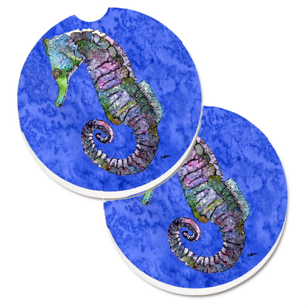 Caroline's Treasures Seahorse Set Of 2 Cup Holder Car Coasters 8639Carc 2.56 Multicolor 638508562739