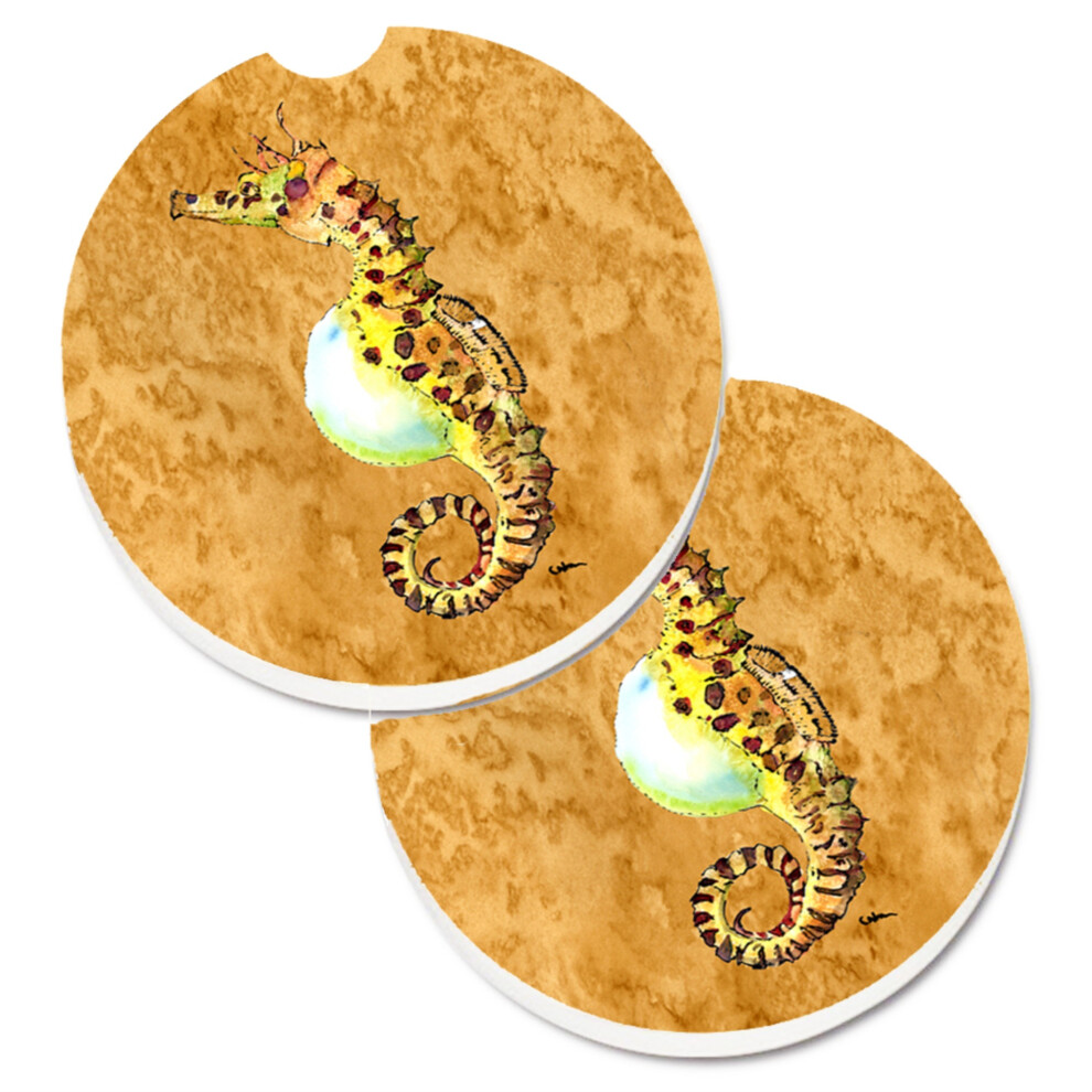 Caroline's Treasures Seahorse Set Of 2 Cup Holder Car Coasters 8640Carc 2.56 Multicolor 638508562746