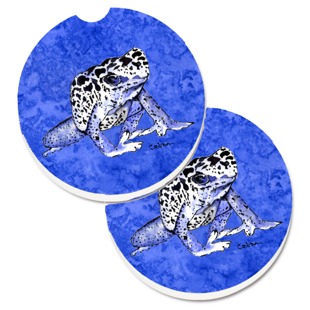 Caroline's Treasures Frog Set Of 2 Cup Holder Car Coasters 8687Carc 2.56 Multicolor 638508562869
