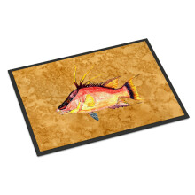 ""Caroline's Treasures 8751MAT Hog Snapper on Gold Indoor or Outdoor Mat 18 x 27"""" Multicolor""