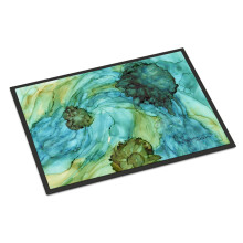 ""Caroline's Treasures 8952JMAT Abstract in Teal Flowers Indoor or Outdoor Mat 24 x 36"""" Multicolor""
