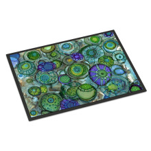 ""Caroline's Treasures Abstract in Blues and Greens Indoor or Outdoor Mat 24x36 8962JMAT 24""""H x 36""""W Multicolor""