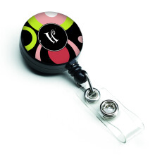 """" Caroline's Comorsures Letter H Monogram Retro in Black Retractable Badge Reel Multicolor (AM1002-HBR) """"