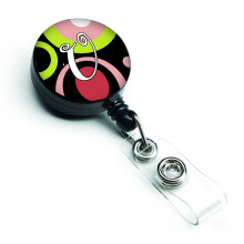 """" Caroline's Comorsures Letter U Monogram Retro in Black Retractable Badge Reel Multicolor (AM1002-UBR) """"