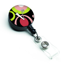 """" Caroline's Comorsures Letter V Monogram Retro in Black Retractable Insigna Reel Multicolor (AM1002-VBR) """"