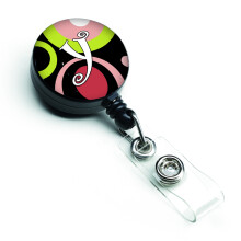 """" Caroline's Comorsures Letter Y Monogram Retro in Black Retractable Badge Reel Multicolor (AM1002-YBR) """"