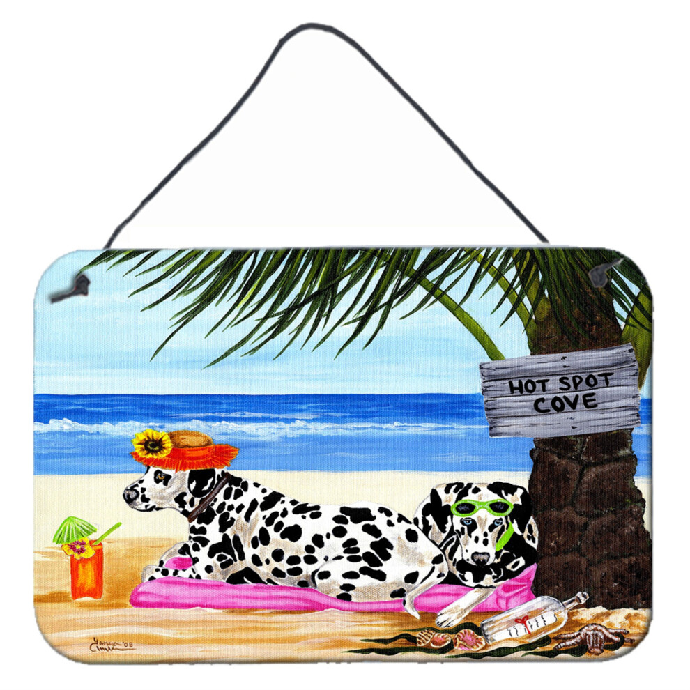 ""Caroline's Treasures Hot Spot Cove Beach Dalmatien D   coration murale ou de porte Impressions AMB1342DS812 8""""""""H x 12""""""""L Multicolore""""