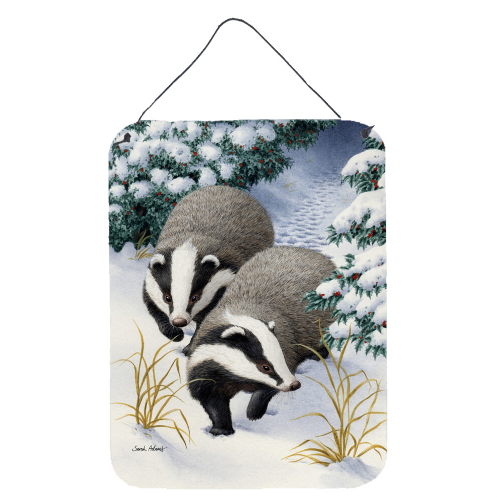 """"Caroline's Treasures Badgers On The Move - L Minas Para Colgar En La Pared O La Puerta ASA2038DS1216 16HX12W Multicolor""""-image