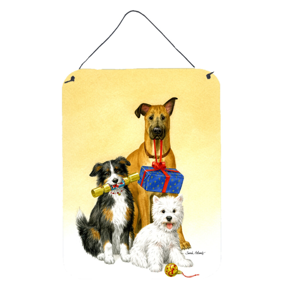 ""Caroline's Treasures Westie Deutscher Sch Ferhund Und Aussie Drucke Zum Aufh Ngen An Wand Oder T R, ASA2168DS1216, 16Hx12W, Mehrfarbig""-image