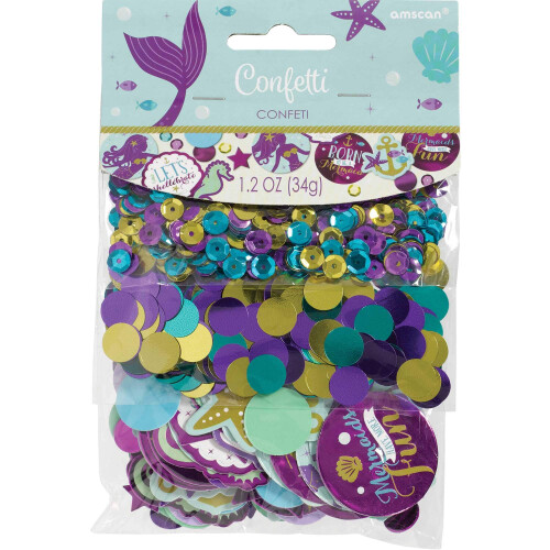 Amscan Mermaid dore?te un set de confetti mixte