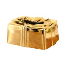 (Gold, 19.1cmx14cmx9.1cm) Tissue Box Holder Simple Tissue Box Dispenser for Table Bathroom Night Stand