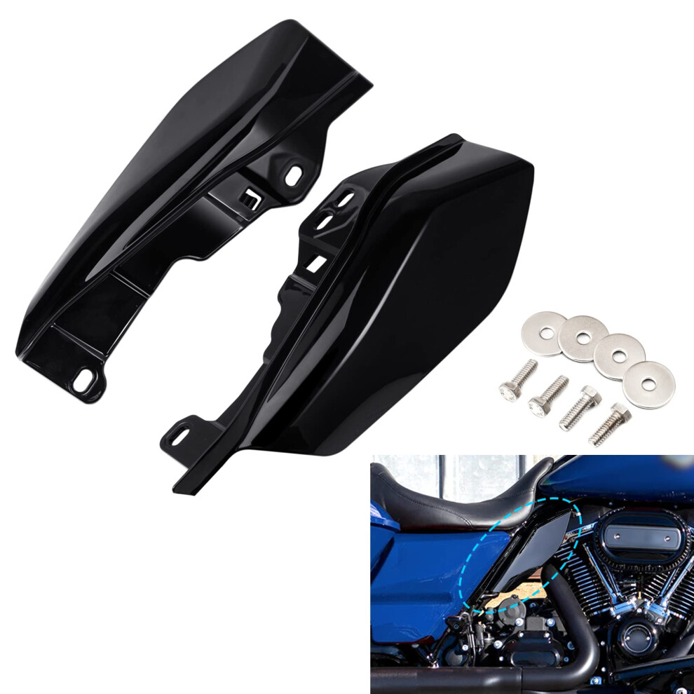 Anonemoto Gl Nzend Schwarzer Mittelrahmen-Luftabweiser, Hitzeschild, Deflektor, Kompatibel Mit Harley Davidson Touring 2009 2024 Road Glide Stree-image