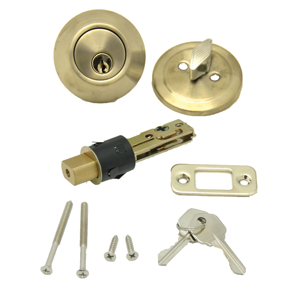 Ap Products 013-222 Dead Bolt Lock Set 1"" Throw - Polished Brass 711217014161