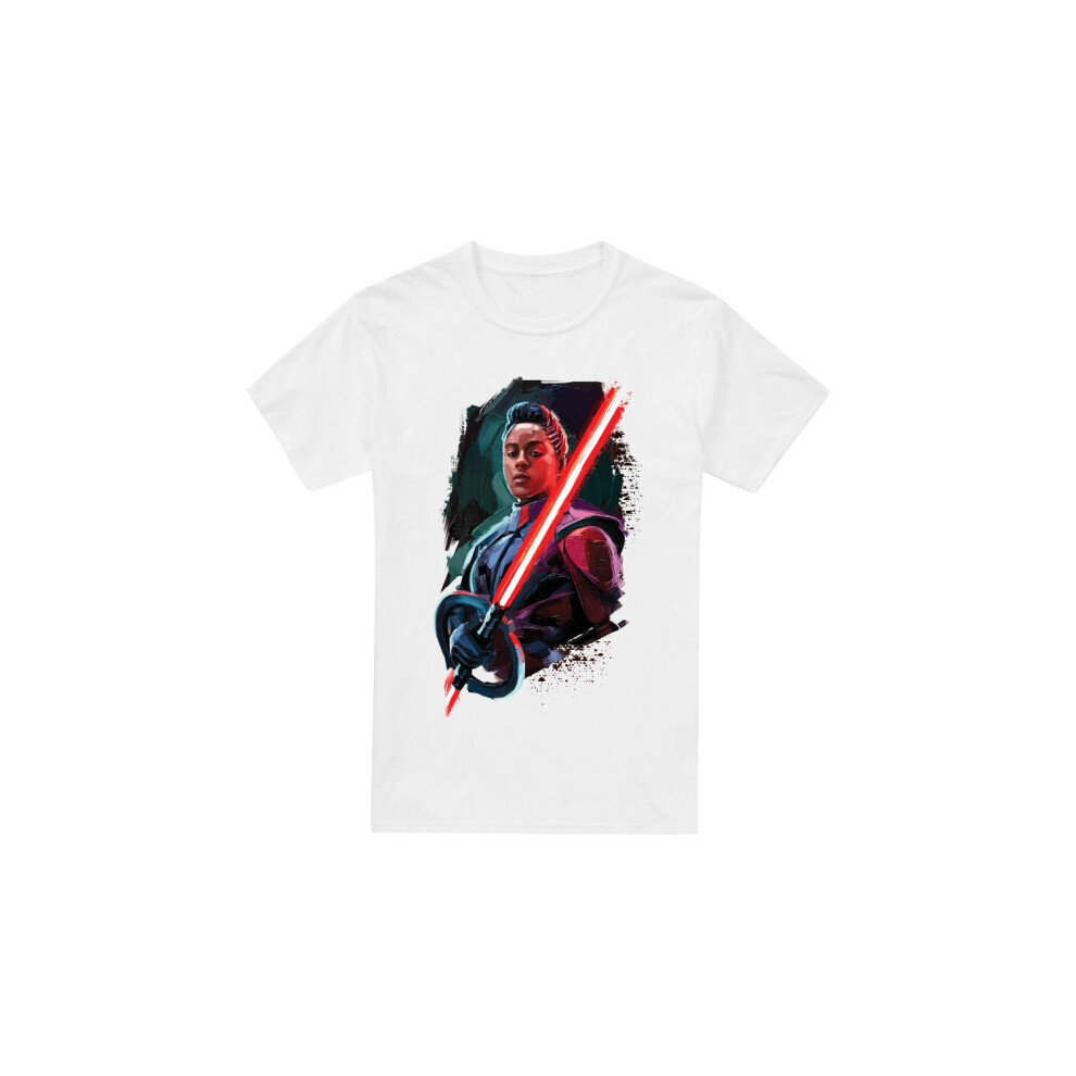 (S, White) Star Wars Mens Obi Wan Kenobi Reva Painted T-Shirt