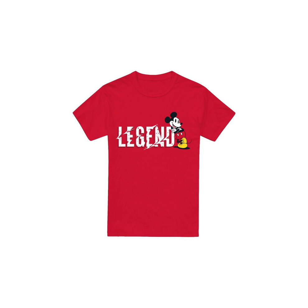 (L, Red) Disney Mens Legend Mickey Mouse Fathers Day T-Shirt