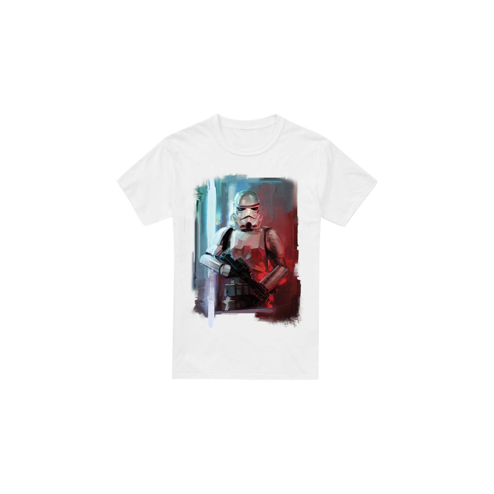 (M, White) Star Wars Mens Obi Wan Kenobi Painted T-Shirt