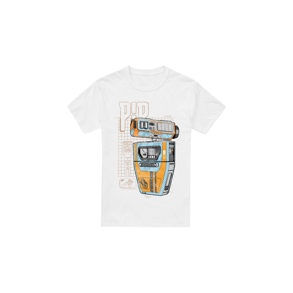 (XXL, White) Star Wars: The Acolyte Mens Pip Droid Blueprint T-Shirt