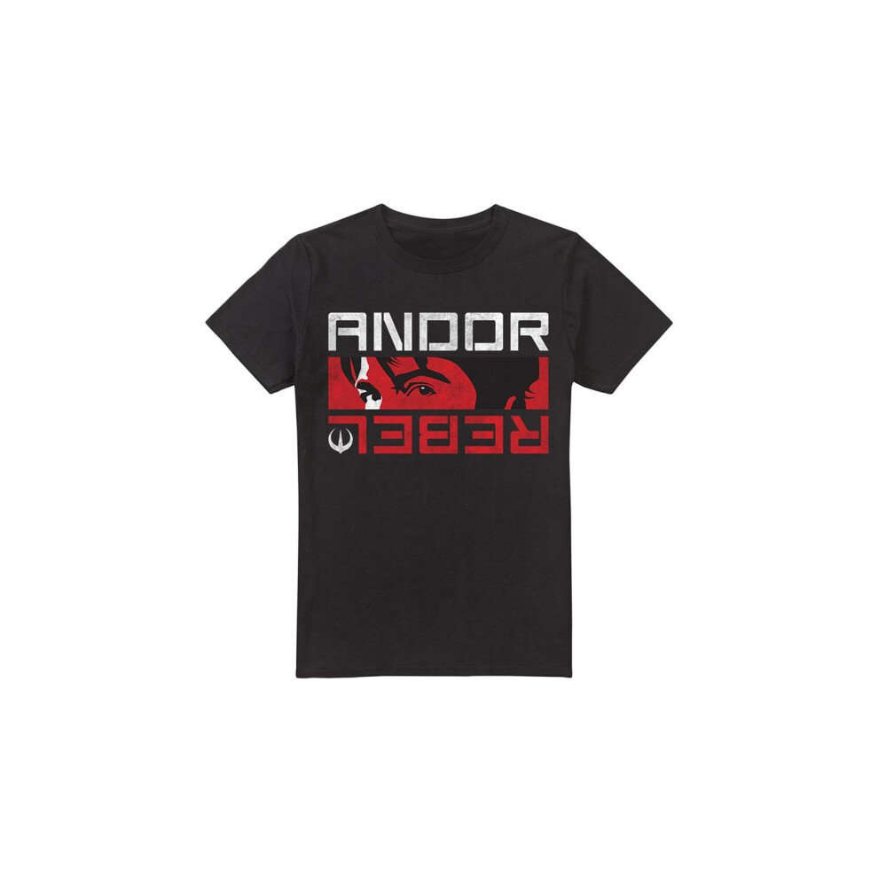 (M, Black) Star Wars Mens Andor Rebel Spy T-Shirt