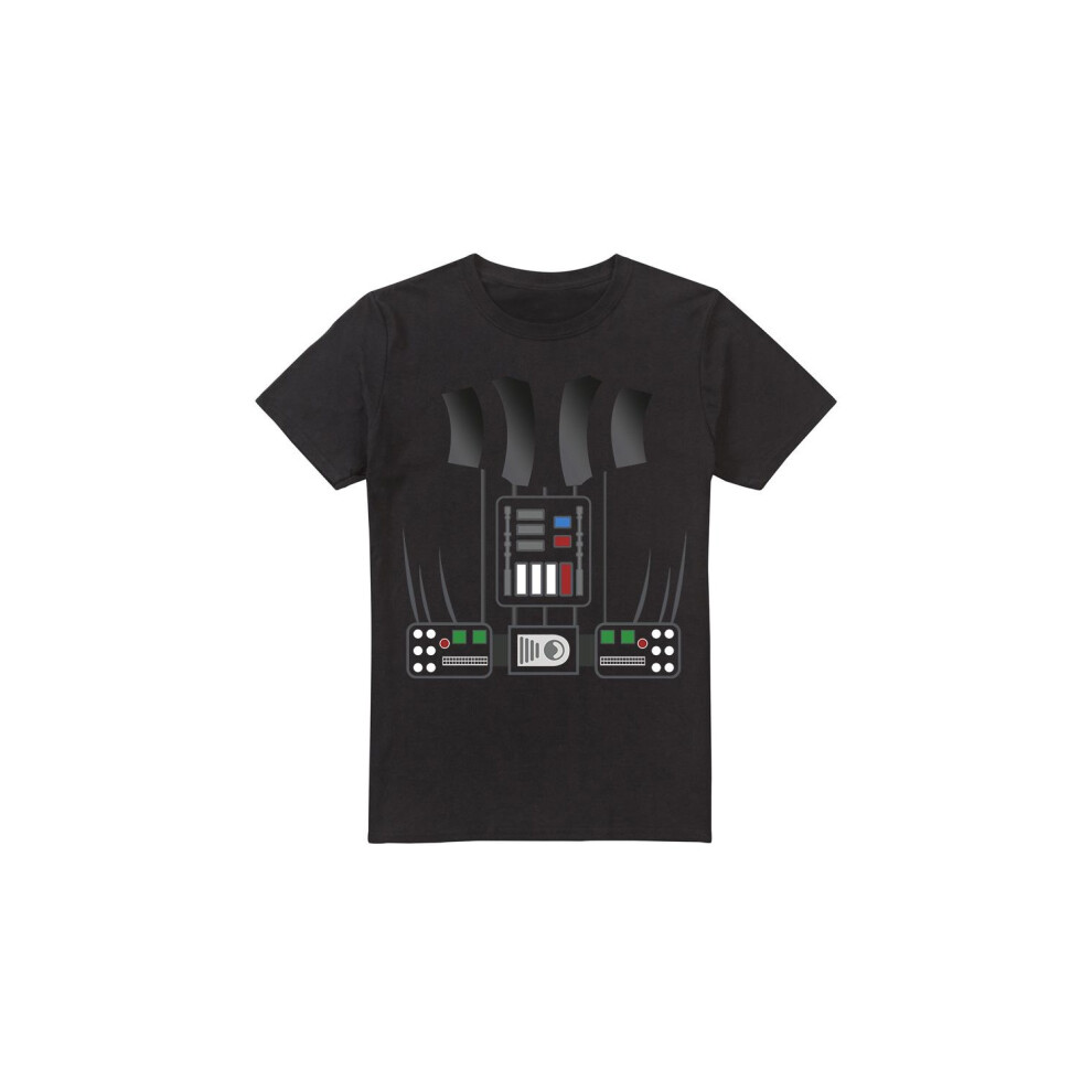 (S, Black) Star Wars Mens Darth Vader Costume T-Shirt