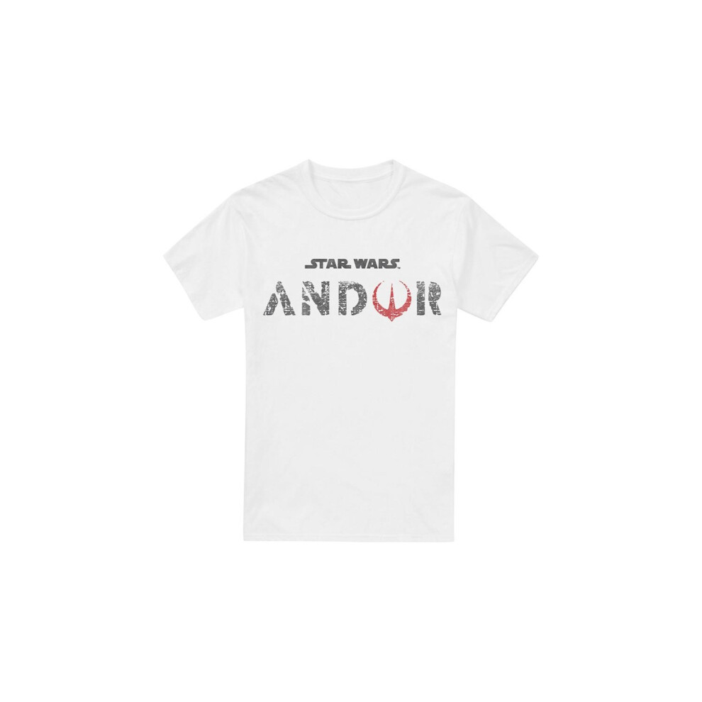 (S, White) Star Wars Mens Andor Logo T-Shirt