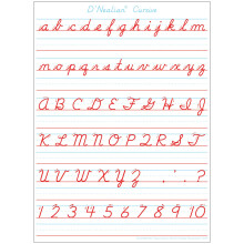 Ashley Productions Smart Poly Single -sidet Postermat Pals Space Savers d'Nealian Cursive Handwriting 13 """" X 9.5 """"
