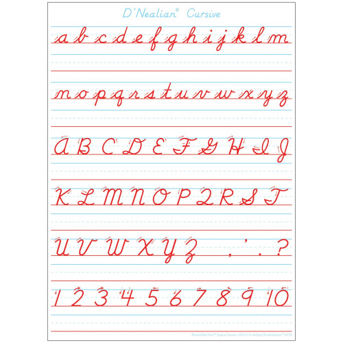 Ashley Productions Smart Poly Poly -Sided PalsMat Pals Space Savers D'Enalian Cursive Handwriting 13 """" X 9.5 """"