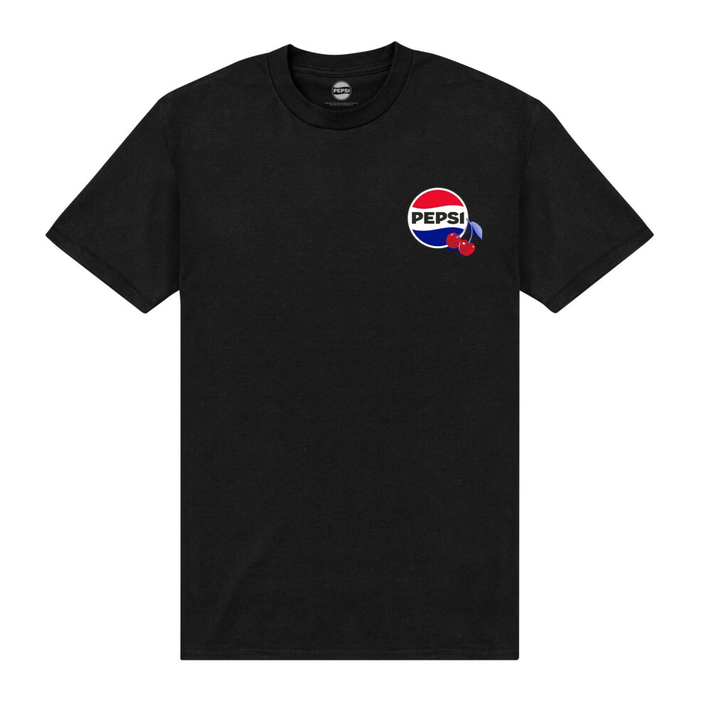 (L, Black) Pepsi Unisex Adult Cherry T-Shirt