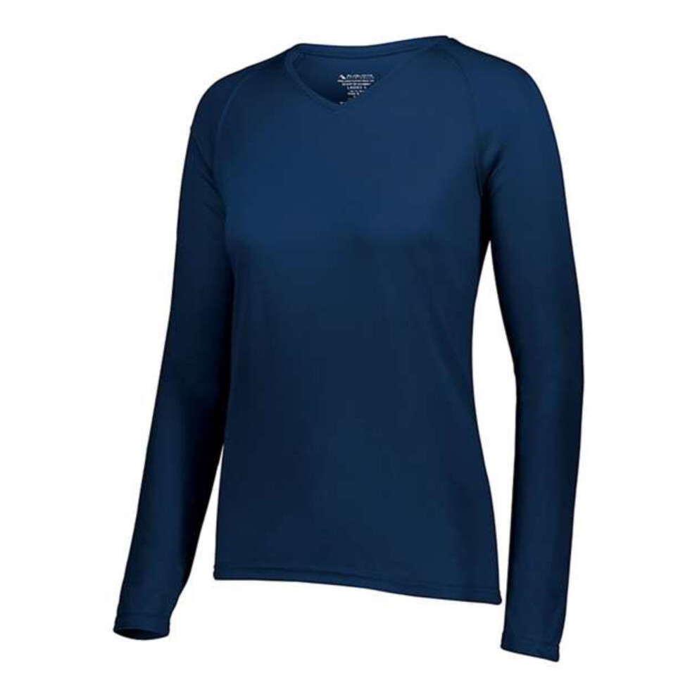 Chemise     manches longues Attain Wicking pour femme d'Augusta Sportswear - Bleu marine S