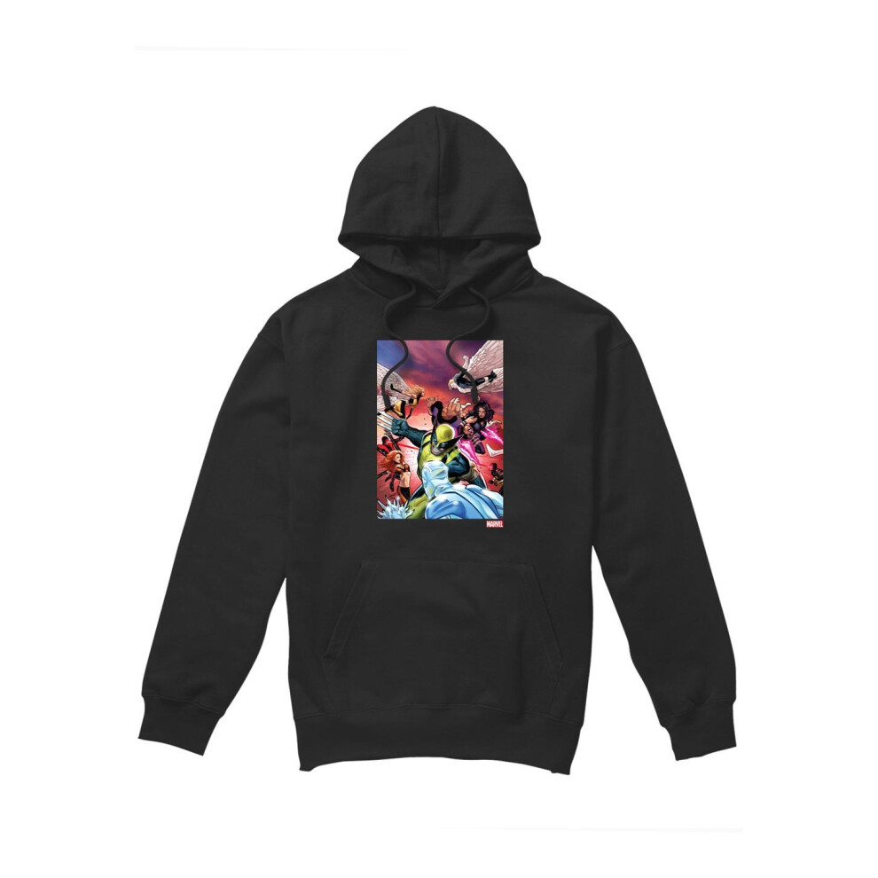 (S, Black) Marvel Mens X-Men Team Defend Hoodie