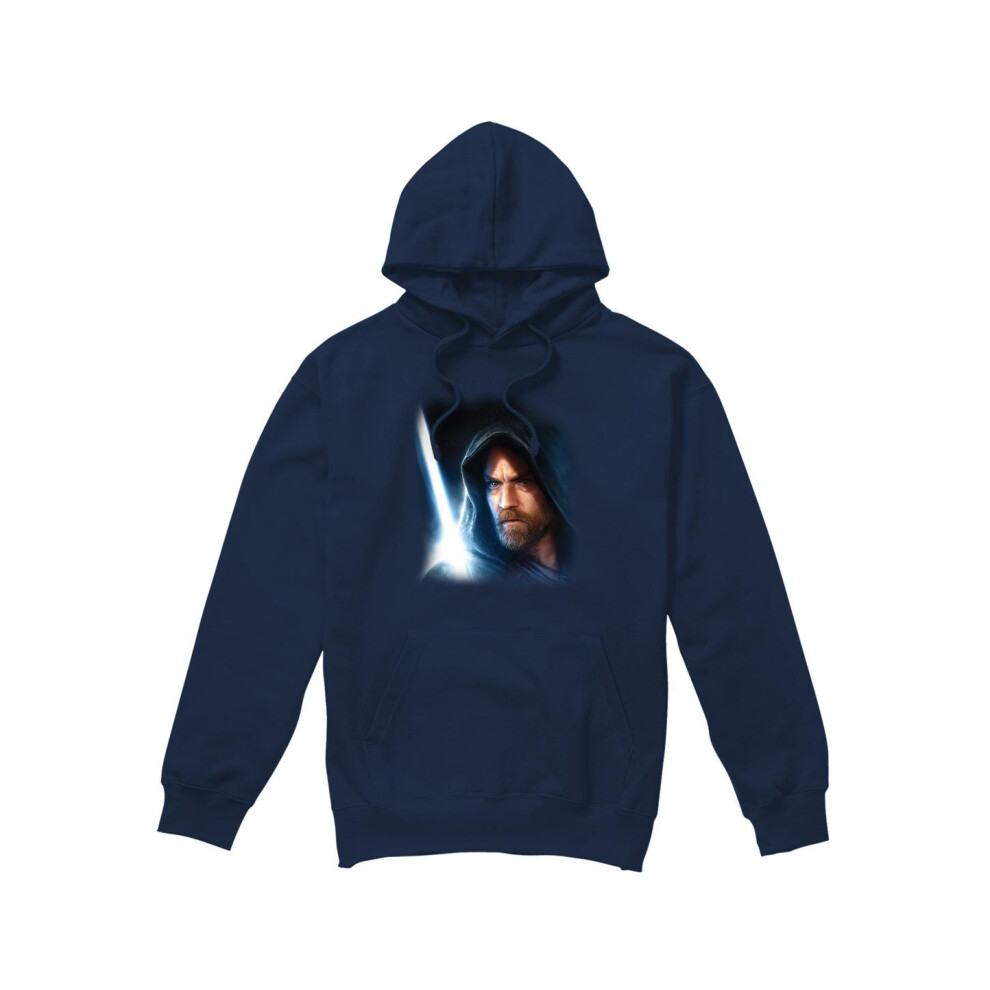 (S, Navy) Star Wars Mens Obi Wan Kenobi Poster Hoodie