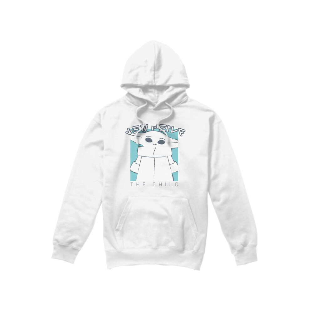 (L, White) Star Wars Mens The Child Hoodie