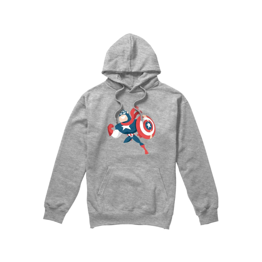 (M, Sport Heather) Captain America Mens Holiday Outfit Hoodie