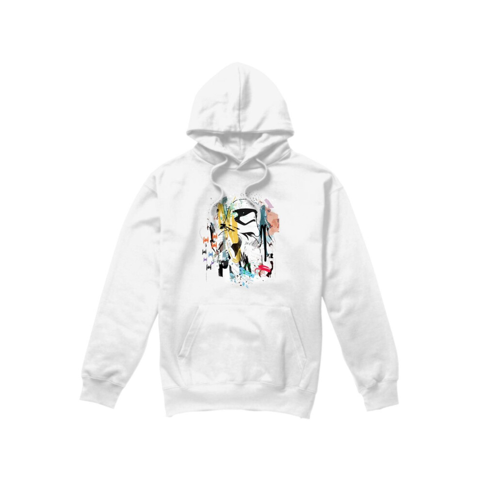 (S, White) Star Wars Mens Stormtrooper Abstract Hoodie