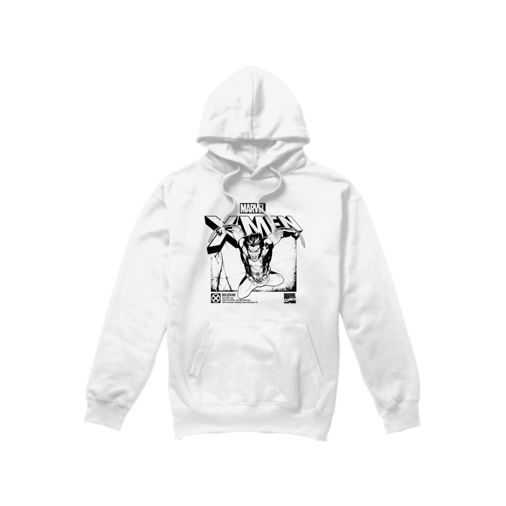 (M, White) Marvel Mens X-Men Wolverine Jump Hoodie