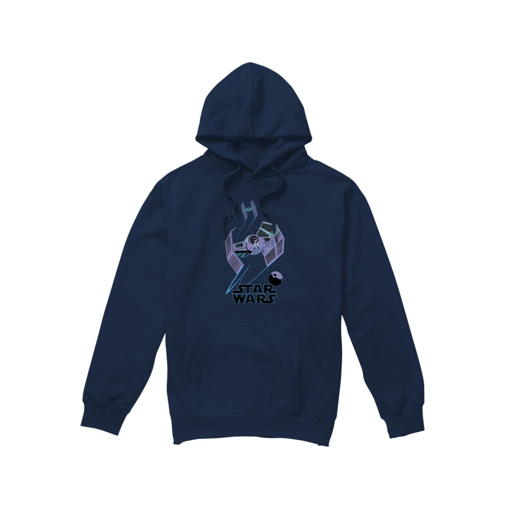 (S, Navy) Star Wars Mens Death Star Defenders Hoodie