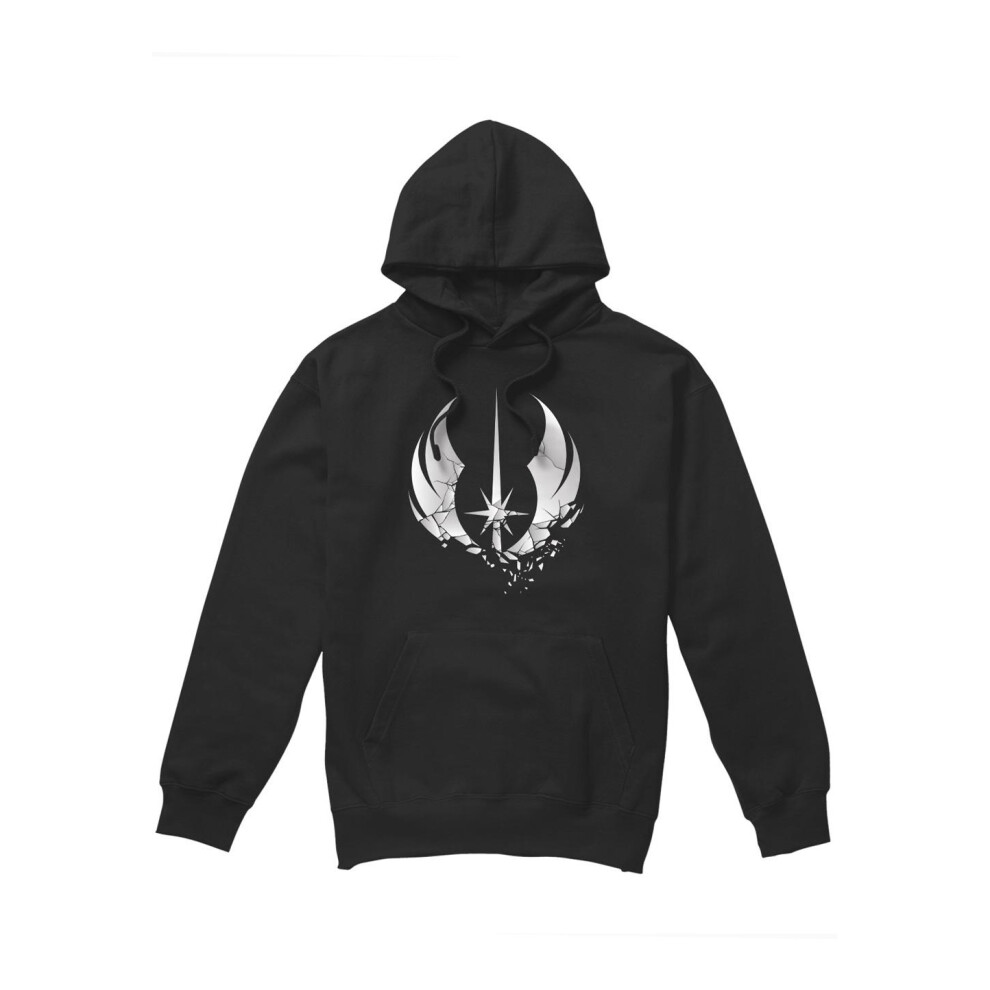 (L, Black) Star Wars Mens Jedi Obi Wan Kenobi Shattered Hoodie