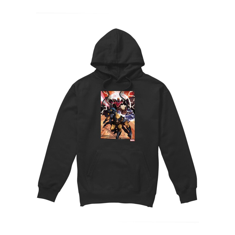 (L, Black) Marvel Mens X-Men Team Attack Hoodie