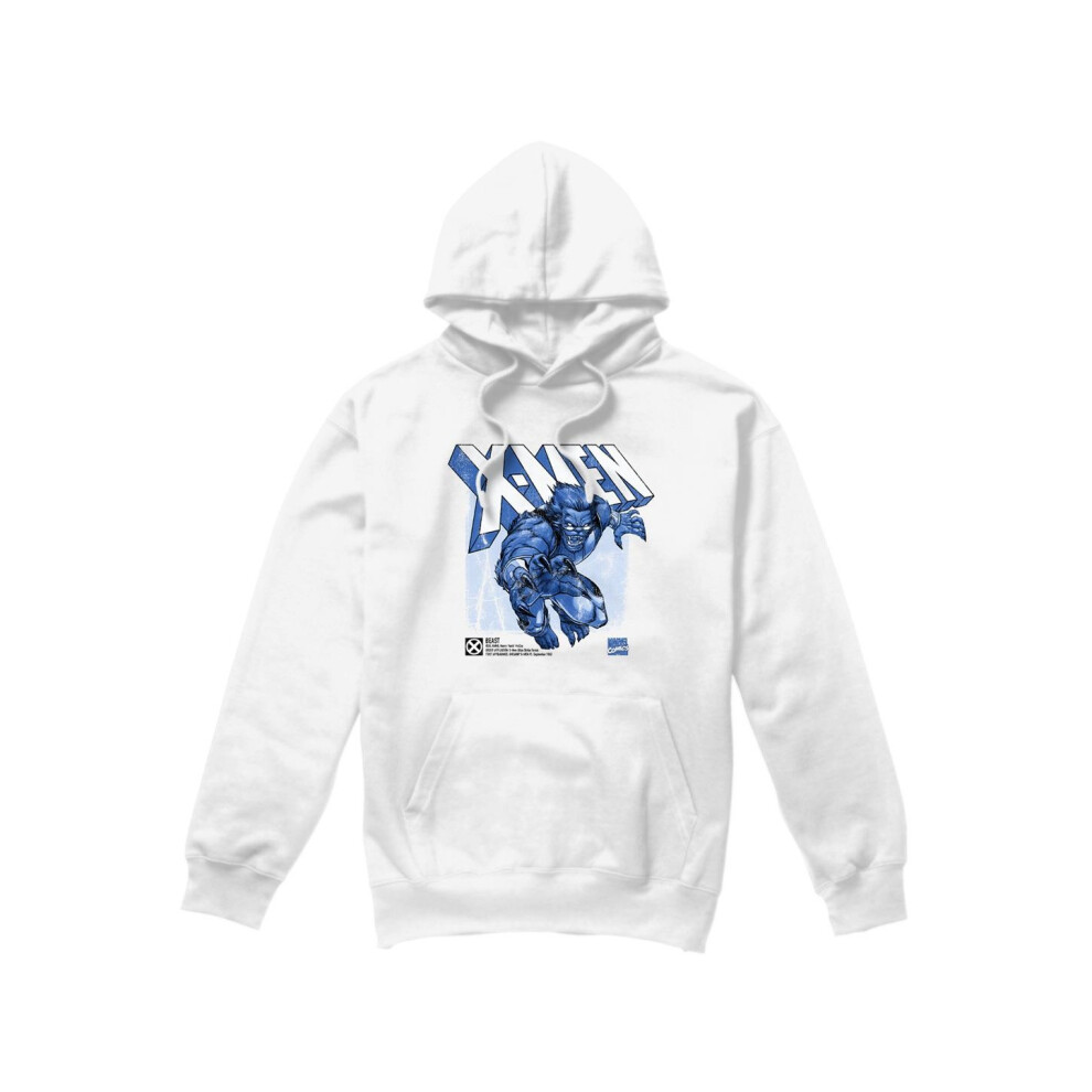 (S, White) Marvel Mens X-Men Beast Hoodie