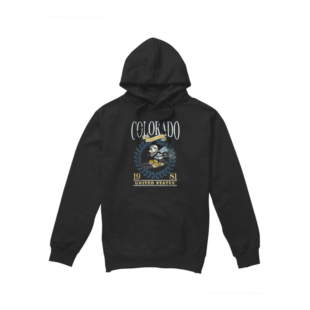(M, Black) Disney Mens Colorado Ski Mickey Mouse Hoodie
