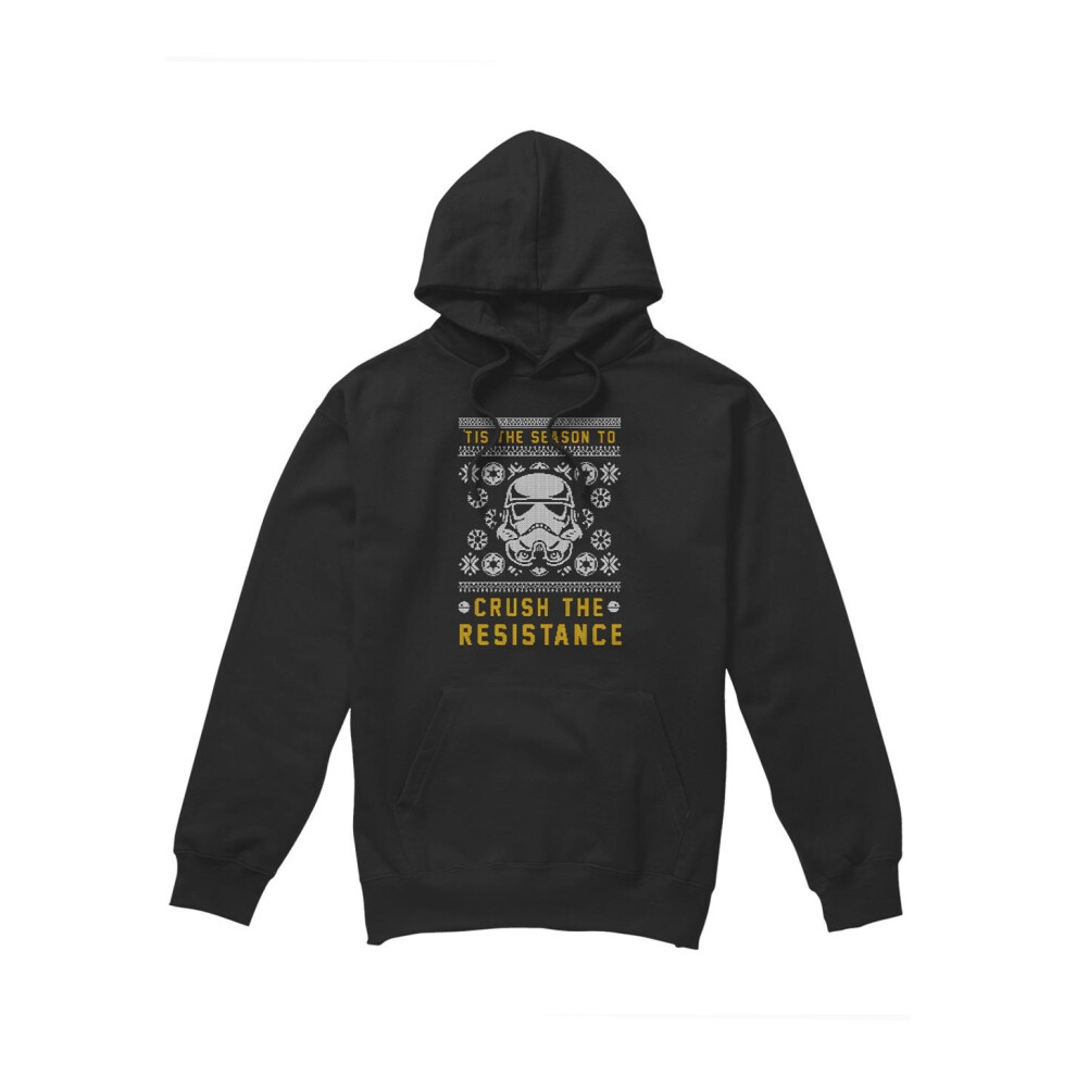 (XL, Black) Star Wars Mens Crush The Resistance This Christmas Hoodie