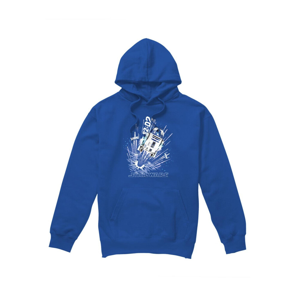 (L, Royal Blue) Star Wars Mens Blast Off R2-D2 Hoodie