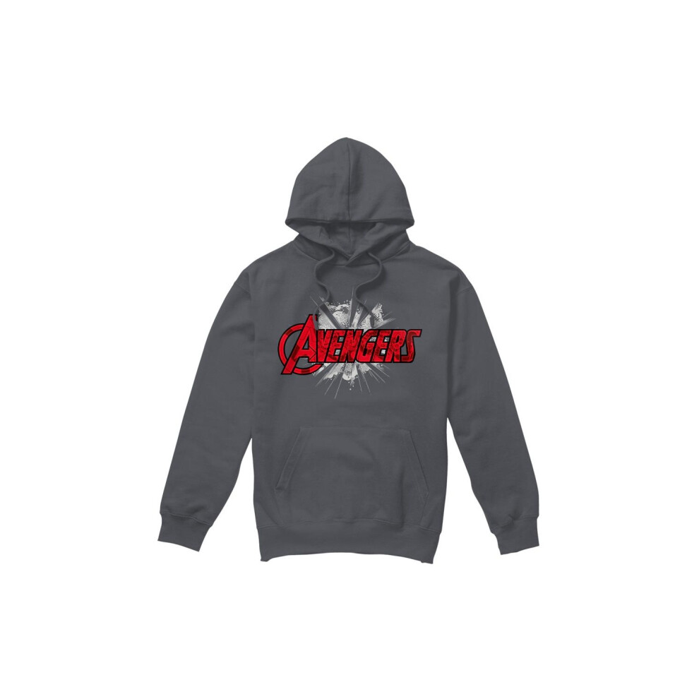 (S, Charcoal) Marvel Mens Avengers Bash Logo Hoodie