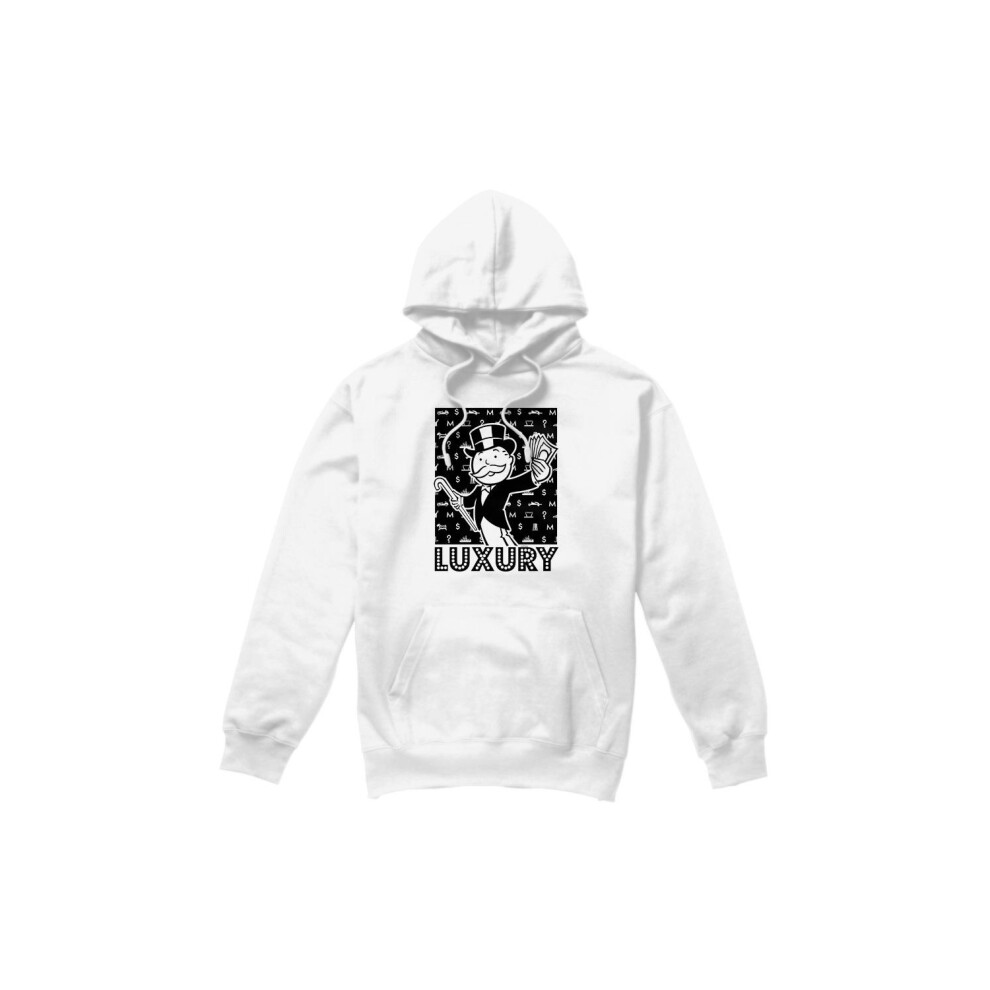 (S, White) Monopoly Mens Hoodie