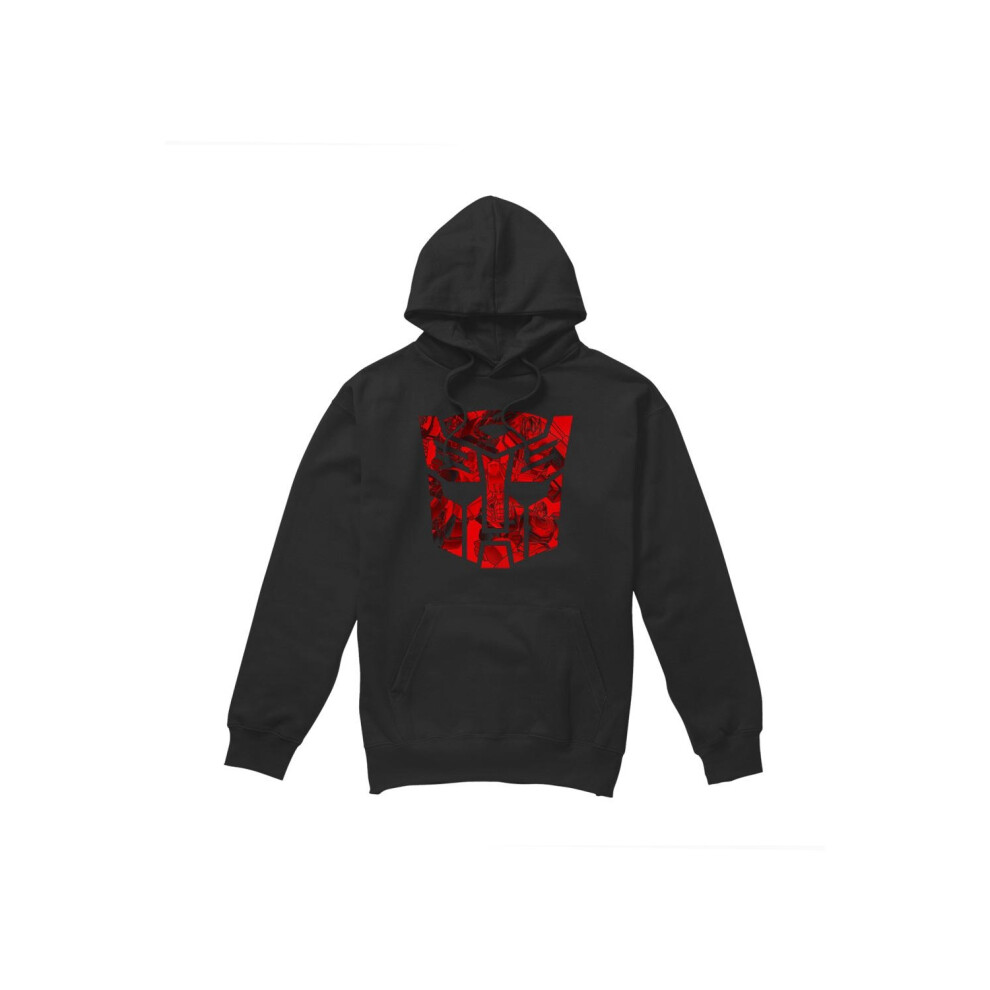 (L, Black) Transformers Mens Autobot Toned Hoodie