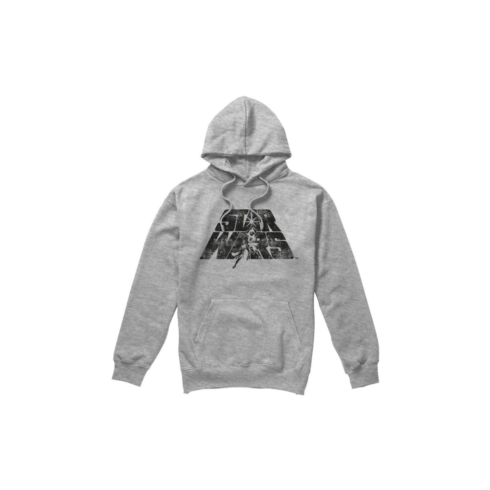 (S, Sport Heather) Star Wars Mens Luke & Leia Hoodie