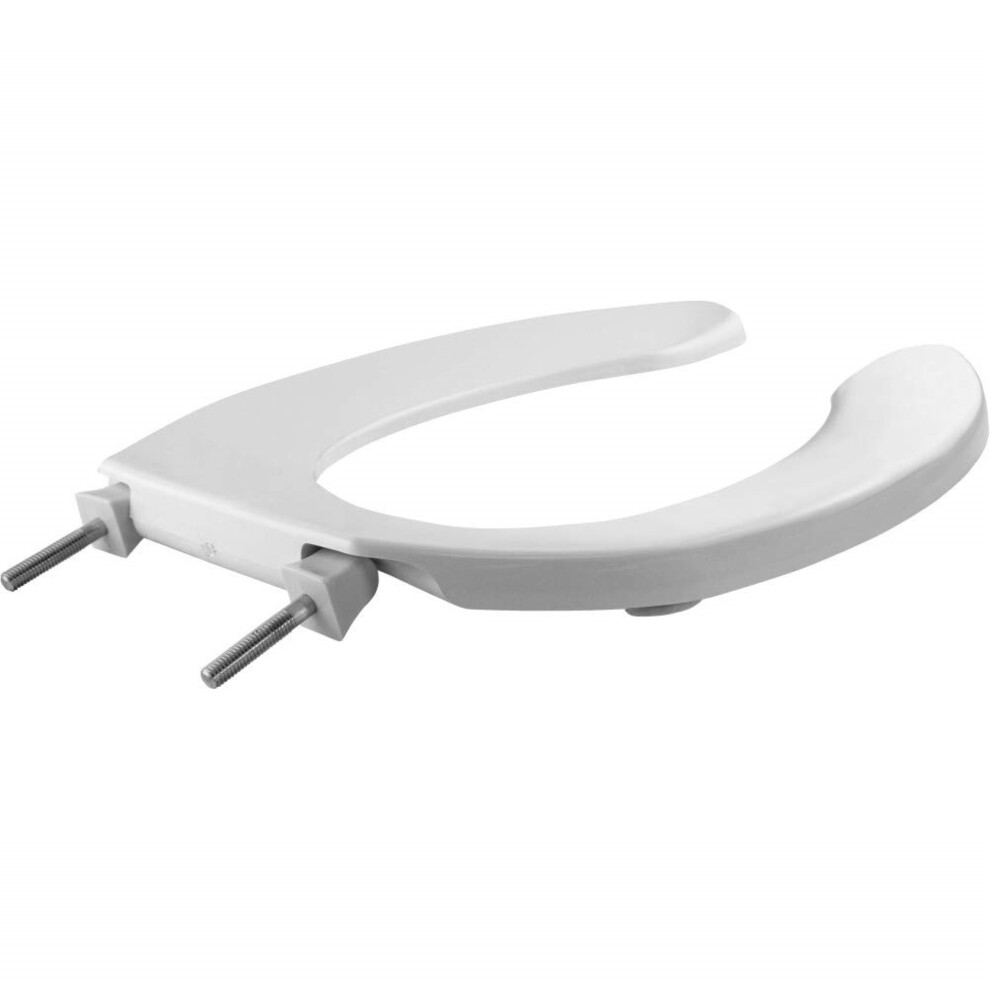 Photos - Toilet Seat Bemis Elongated Plastic Open Front Less Cover  in White with Check Hinge B002R5B01Y 