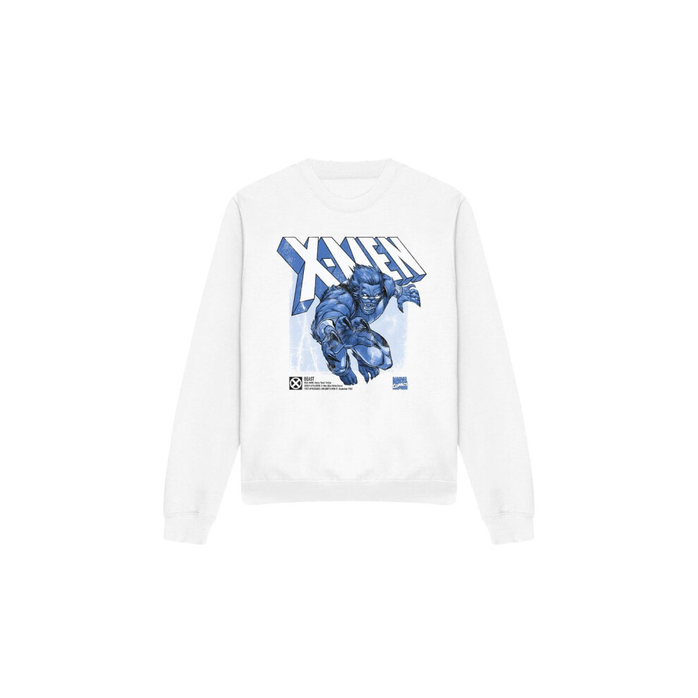 (L, White) Marvel Unisex Adult X-Men Beast Sweatshirt